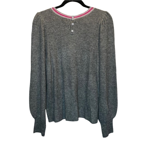 Halogen Blouson Sleeve Sweater in Dark Grey Heather Large NWT New - Picture 6 of 8